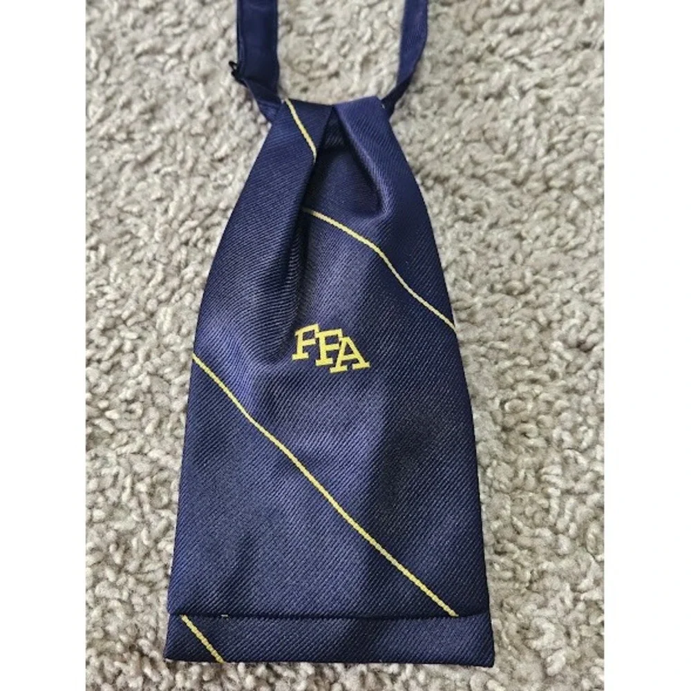 FFA Official Neck Tie Unisex Navy Blue Gold Stripe Future Farmers of America